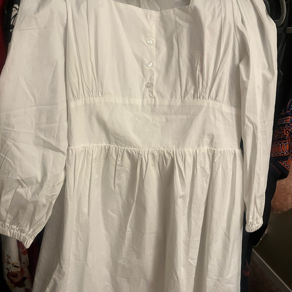 White Button-Up Dress